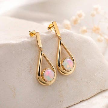 Zonder minimumprijs - Oorbellen Zilver - Opal -, Sieraden, Tassen en Uiterlijk, Nieuw