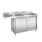 GGM Gastro | Spoeltafel PREMIUM - 1600x600mm - 2 spoelbakken, Witgoed en Apparatuur, Vaatwasmachines, Verzenden, Nieuw, Inbouw