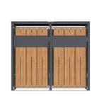 Dubbele Container Omvouw | 240L Staal Houtlook | OP=OP, Ophalen of Verzenden, Nieuw, Metaal, Containerberging