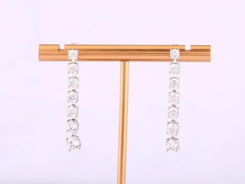 Oorbellen - 14 karaat Witgoud - 3.06ct. tw. Diamant, Nieuw