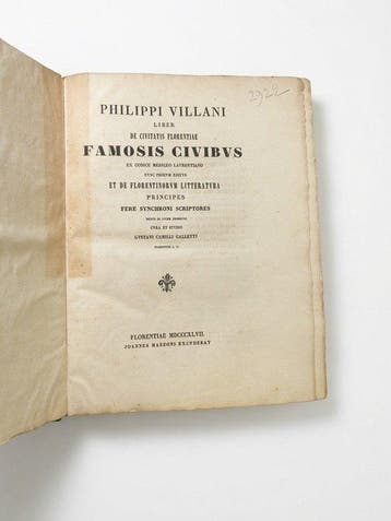 P. Villani - De Civitatis Florentiae Famosis Civibus