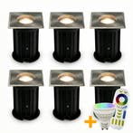 6-Stuks| LED Grondspot GU10 vierkant | Complete set, Nieuw, Ophalen of Verzenden, Modern, Led
