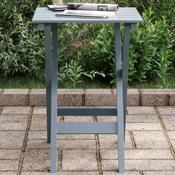 vidaXL Bijzettafel inklapbaar massief populierenhout grijs, Tuin en Terras, Verzenden, Nieuw