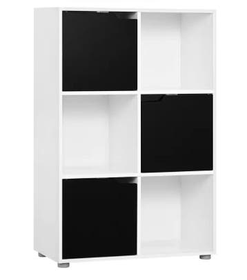 Houten Boekenkast met 6 Vakken en Deuren voor Woonkamer, Verzenden, Nieuw in verpakking