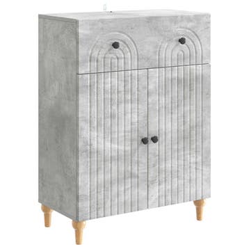 vidaXL Dressoir met lade Betongrijs 66 x 34,5 x 90 cm, Verzenden, Nieuw, Overige houtsoorten, Minder dan 50 cm