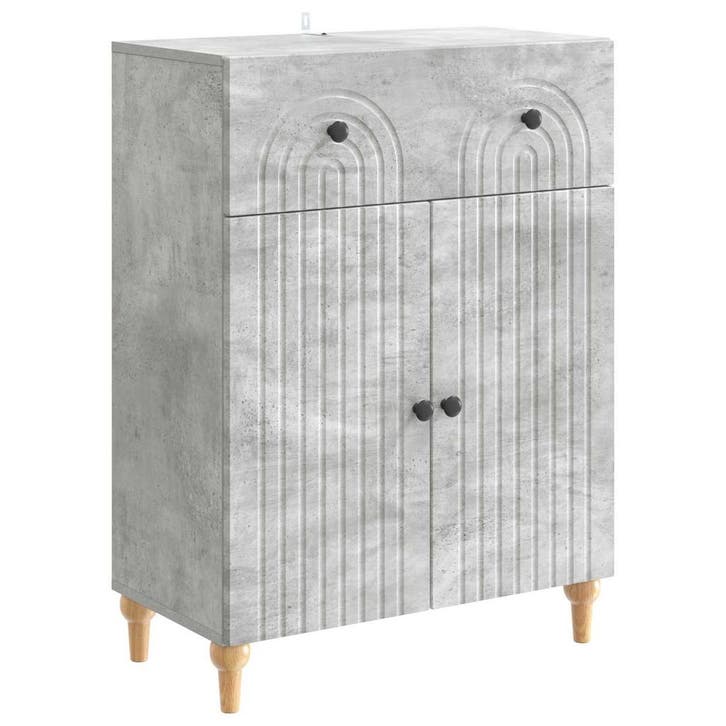 vidaXL Dressoir met lade Betongrijs 66 x 34,5 x 90 cm, Huis en Inrichting, Kasten | Dressoirs, Nieuw, Minder dan 50 cm, Overige houtsoorten