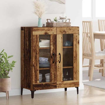 vidaXL Dressoir Oud Hout 69,5 x 34 x 90 cm Gemonteerd hout, Verzenden, Nieuw, Overige houtsoorten, Minder dan 50 cm