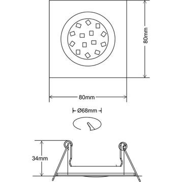 GU10 Inbouwspot Set - Mat Zwart - Inbouw Vierkant -, Ophalen of Verzenden, Nieuw, Overige fittingen, Plafondspot of Wandspot