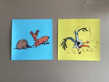 Franquin - 2 Zeefdruk - Robbedoes en Kwabbernoot, Guust, Nieuw