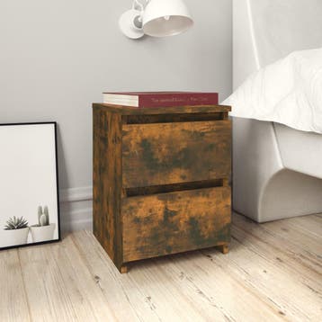 vidaXL Nachtkastjes 2 stuks Gerookt Eiken 30x30x40 cm, Minder dan 45 cm, Verzenden, Nieuw, Minder dan 55 cm
