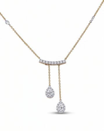 Halsketting - 14 karaat Geel goud - 0.92ct. tw. Diamant, Sieraden, Tassen en Uiterlijk, Kettingen, Nieuw