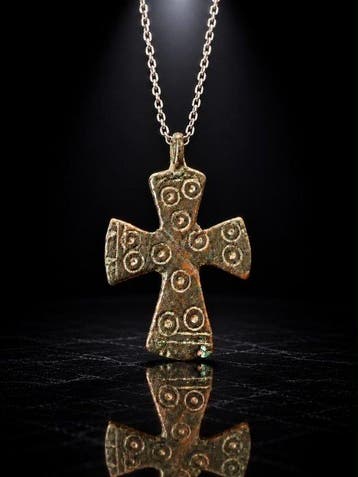 Byzantijns Het Heilige Kruis van de Byzantijnse Pelgrim –