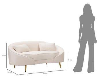 SOFA 2 ZITS OSLO MET KUSSENS CRÈME CM 148X84X68, Ophalen of Verzenden, Nieuw
