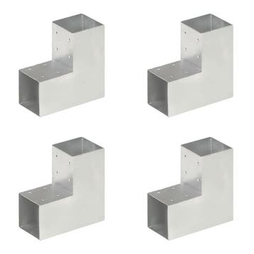 vidaXL Paalverbindingen 4 st L-vorm 91x91 mm gegalvaniseerd, Verzenden, Nieuw
