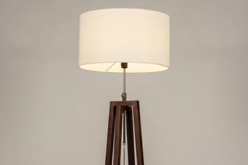 Rietveld Vloerlampen - Wit, Bruin, Beige - Stof, Hout, Verzenden, Nieuw