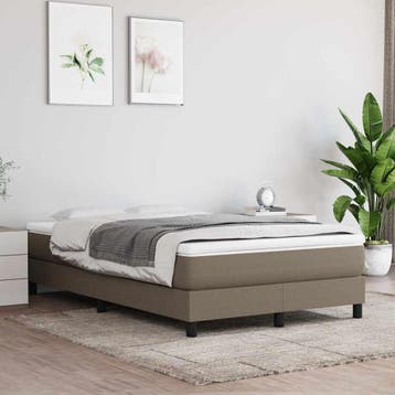 vidaXL Boxspring bed 120x200 cm stof taupe, Verzenden, Nieuw, Twijfelaar, 120 cm