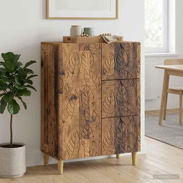 vidaXL Dressoir Oud hout 66 x 34,5 x 90 cm Bewerkt hout, Verzenden, Nieuw, Overige houtsoorten, Minder dan 50 cm