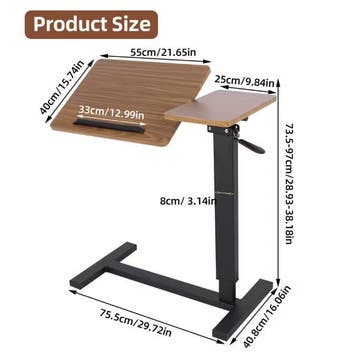 Verstelbare Overbedtafel met Wielen – Laptop en Bijzettafel, Computers en Software, Laptoptafels, Verzenden, Nieuw