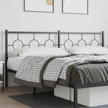 vidaXL Vervangend hoofdbord 193 cm metaal zwart, Verzenden, Nieuw, Zwart, Metaal