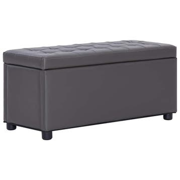 vidaXL Opberghocker 87,5 cm kunstleer grijs, Huis en Inrichting, Verzenden, Nieuw