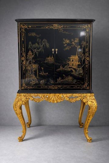 decoratieve chinoiserie bar, Jansen Furniture - Drankkast -