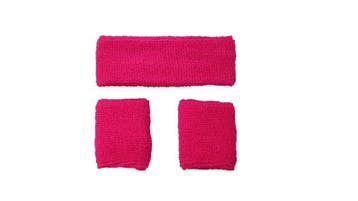 Neon zweetband hoofd en pols roze, Verzenden, Nieuw, Feestartikel