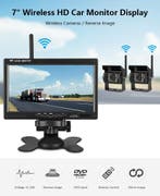 Draadloos Dubbele Achteruitrijcamera Set 7inch, Auto diversen, Verzenden, Nieuw