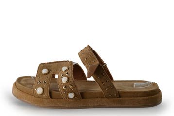Manfield Muiltjes in maat 41 Cognac, Kleding | Dames, Overige kleuren, Verzenden, Overige typen, Zo goed als nieuw
