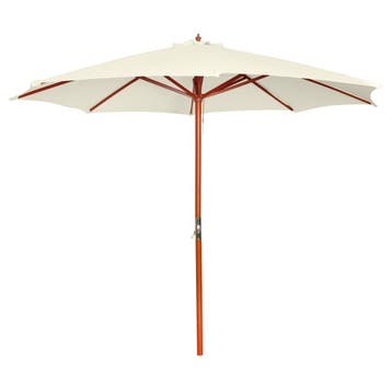 vidaXL Parasol 300x258 cm zandwit, Verzenden, Nieuw, 3 tot 4 meter