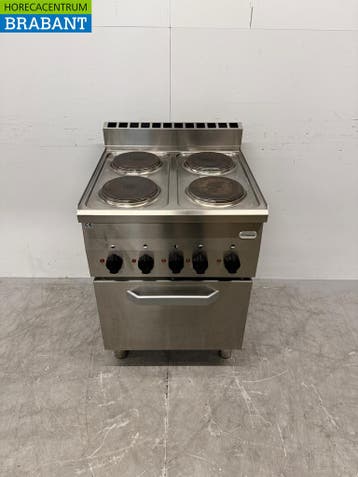 RVS Modular 4 Pits Elektrisch Fornuis met oven 5 x 2/3 GN, Ophalen of Verzenden, Gebruikt