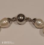 Choker halsketting - 18 karaat Witgoud Parel