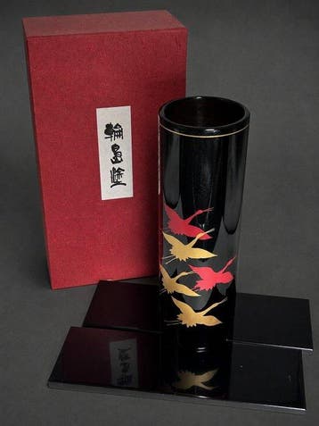 Vaas - Japanse vintage Wajima-nuri Japanse lak vaas – goud, Antiek en Kunst