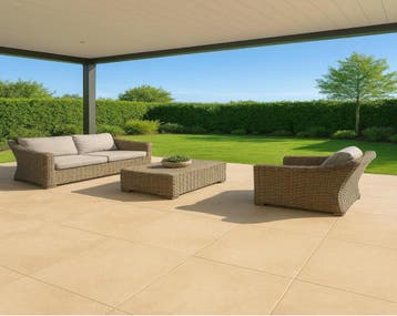 Tuintegel Beige 80x80cm (Vloeren, Afbouwmaterialen), 60 cm of meer, Nieuw, Ophalen of Verzenden, 10 m² of meer