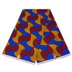 VLISCO stof Hollandais Afrikaanse Wax print - Rood / Geel /, Ophalen of Verzenden, Nieuw