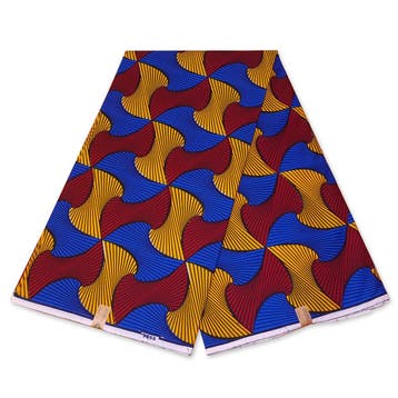 VLISCO stof Hollandais Afrikaanse Wax print - Rood / Geel /, Hobby en Vrije tijd, Stoffen en Lappen, Ophalen of Verzenden, Nieuw