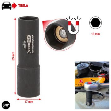 KS Tools Tesla Veerpoot Dopsleutel 13 mm 3/8 inch, Auto diversen, Autogereedschap, Verzenden, Nieuw