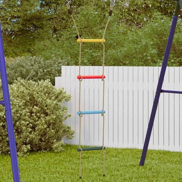 vidaXL Touwladder voor kinderen met 4 sporten meerkleurig, Kinderen en Baby's, Verzenden, Nieuw