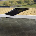 York dining tuintafel 200x90xH75 cm aluminium wit teak -, Ophalen of Verzenden, Nieuw, Aluminium