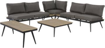 Outdoor Living loungeset Arezzo - antraciet, Tuin en Terras, Tuinsets en Loungesets, Ophalen of Verzenden, Nieuw, 7 zitplaatsen