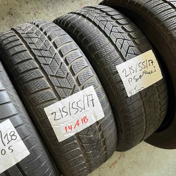 2 x Pirelli Sottozero 3 215-55-17 Winterbanden 5,5mm, 17 inch, Band(en), Personenwagen, Gebruikt