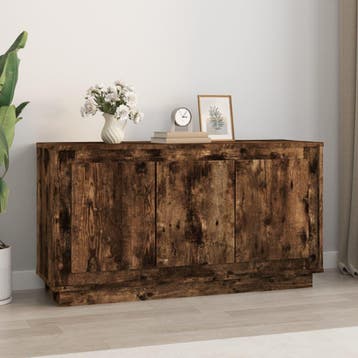 vidaXL Dressoir 102x35x55 cm bewerkt hout gerookt, 100 tot 150 cm, Verzenden, Nieuw, 25 tot 50 cm
