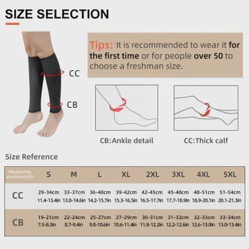 Plus Size Compressie Kuitmouwen (S-5XL) - 30-40mmHg - Tegen, Verzenden, Nieuw