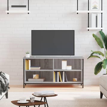 vidaXL Tv-meubel 100x40x50 cm bewerkt hout grijs sonoma, Minder dan 50 cm, Verzenden, Nieuw, Minder dan 100 cm