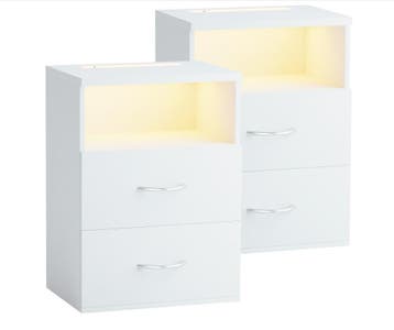 Nachtkastje Jamie Set van 2 Wit 55x40x28cm (Badkamer), Verzenden, Nieuw