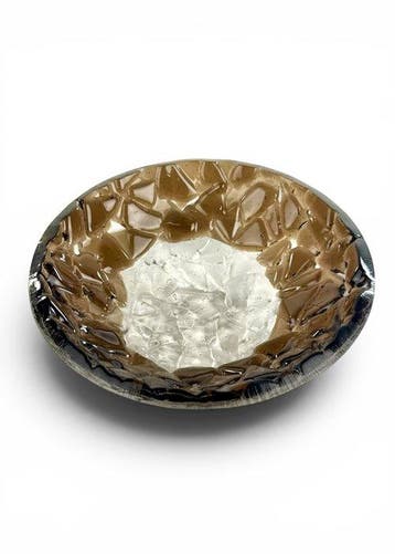 Kom - Muranoglas - Bronzen centerstuk