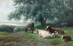 Jan Bedijs Tom (1813-1894) - Vee in zomers weidelanschap.