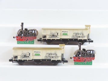 Minitrix N - 15023 - Modeltrein goederenwagon (2) - 2x, Nieuw