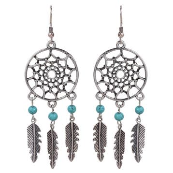 Fako Bijoux - Oorbellen - Dromenvanger - Turquoise Trio, Verzenden, Nieuw
