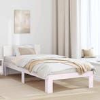 vidaXL Bedframe met hoofdeinde Wit 75 x 190 cm Massief, Huis en Inrichting, Slaapkamer | Bedden, Verzenden, Nieuw, Wit, Hout