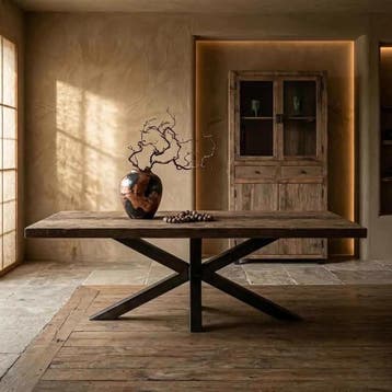 Eettafel Borneo IJzerhout 300cm | Spinpoot | World of Brosi, Ophalen of Verzenden, Nieuw